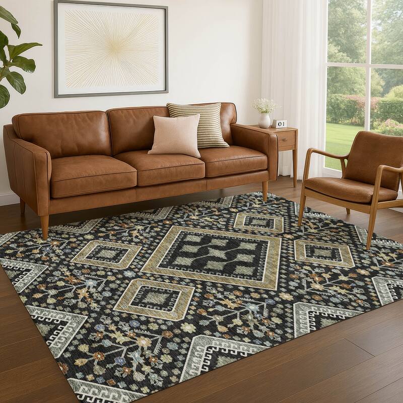 Machine Washable Indoor/ Outdoor Boho Milli Chantille Rug