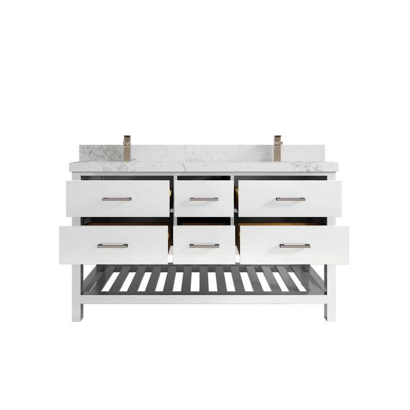 Willow Collections 60 in. W x 22 in. D Parker Double Sink Bathroom Vanity with Countertop