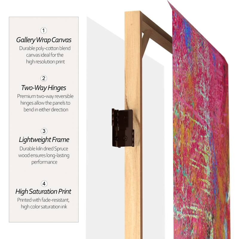 6 ft. Tall Double Sided Color Wheel Canvas Room Divider