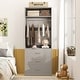 preview thumbnail 52 of 76, Kyrvo Freestanding Closet System with 3 Wooden Drawers ＆ Hanging Rod ＆ Storage Shelf, Modular Walk-in Closet Organizer Wardrobe Set of 1 - Grey