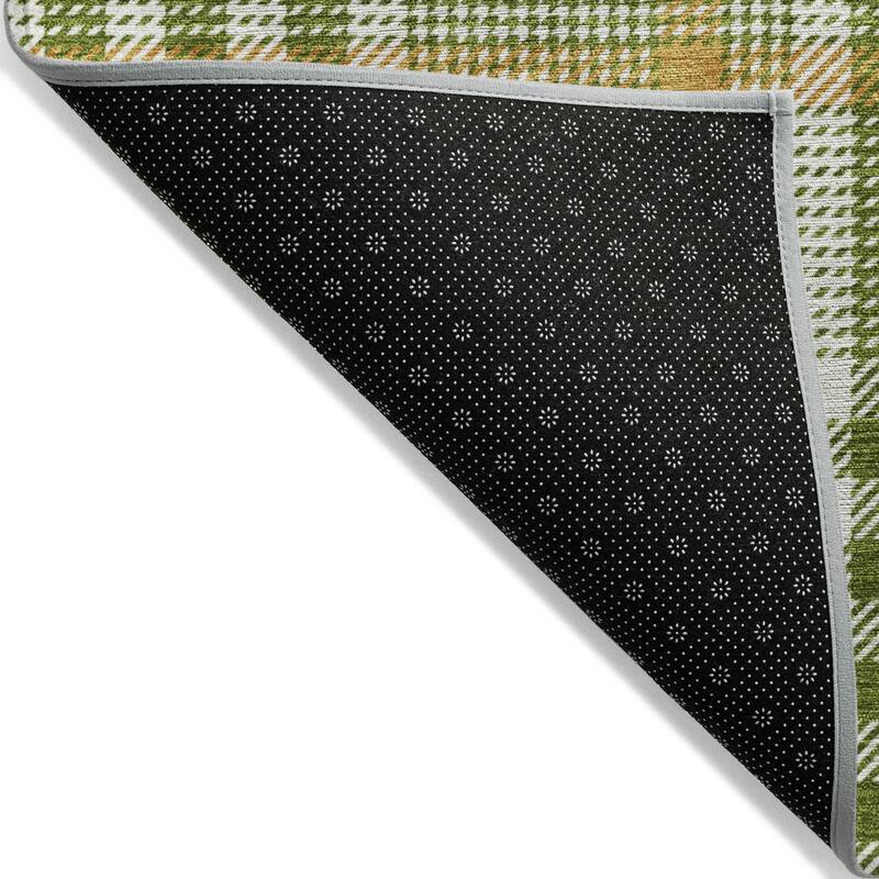 Machine Washable Indoor/ Outdoor Plaid Chantille Rug