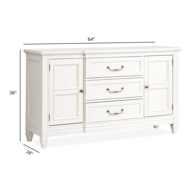 Magnussen Home Willowbrook Egg Shell White Buffet - 64''W x 18''D x 36''H