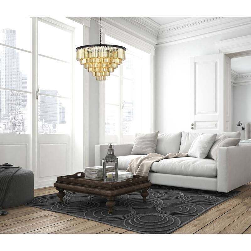 Royce Edge 33-Light Matte Black Chandelier