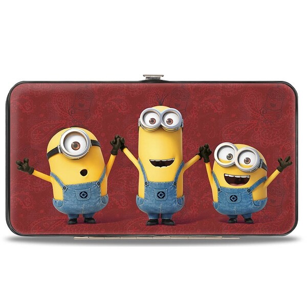 Stuart Kevin Bob Group Pose Paisley Burgundy Hinged Wallet - One Size Fits most