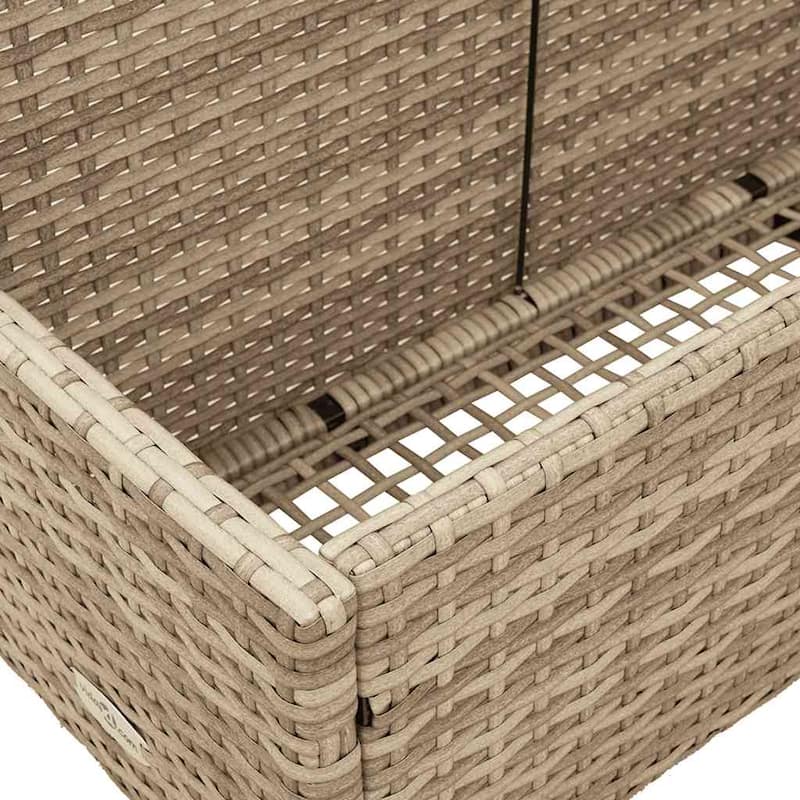 vidaXL Poolside Float Storage Beige/Black/Grey PE Rattan - 39.4 x 43.3 x 22.4