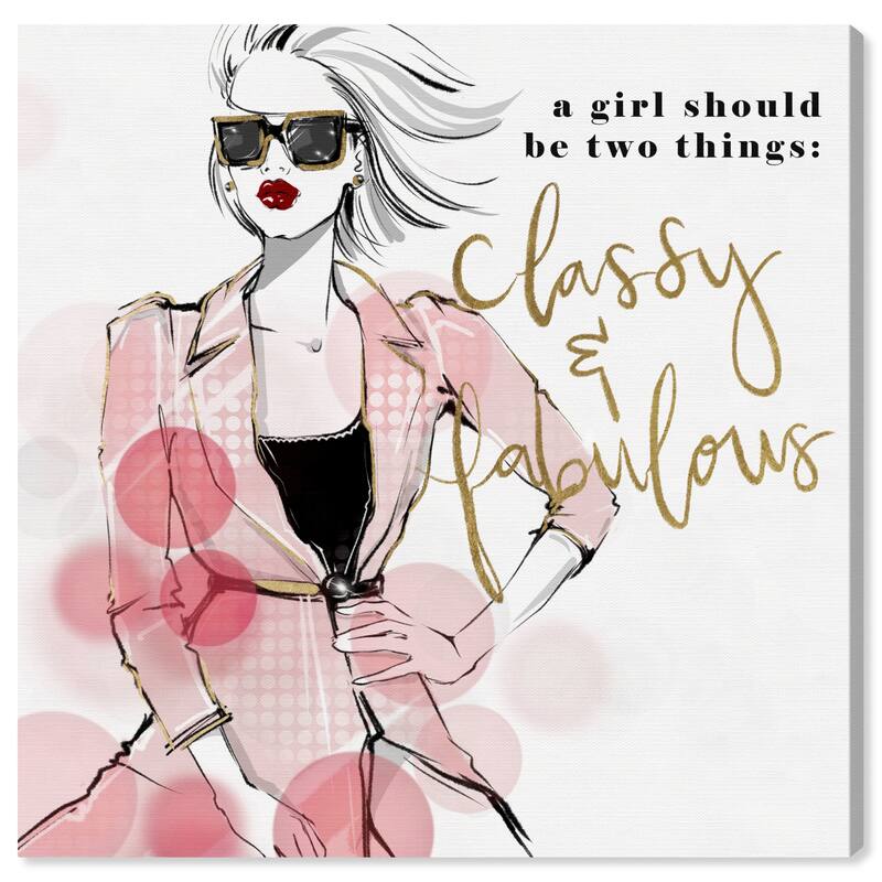 Wynwood Studio Canvas Fashion and Glam Classy and Fabulous Sunglasses Pink and Light Pink Glam Wall Art Canvas Print