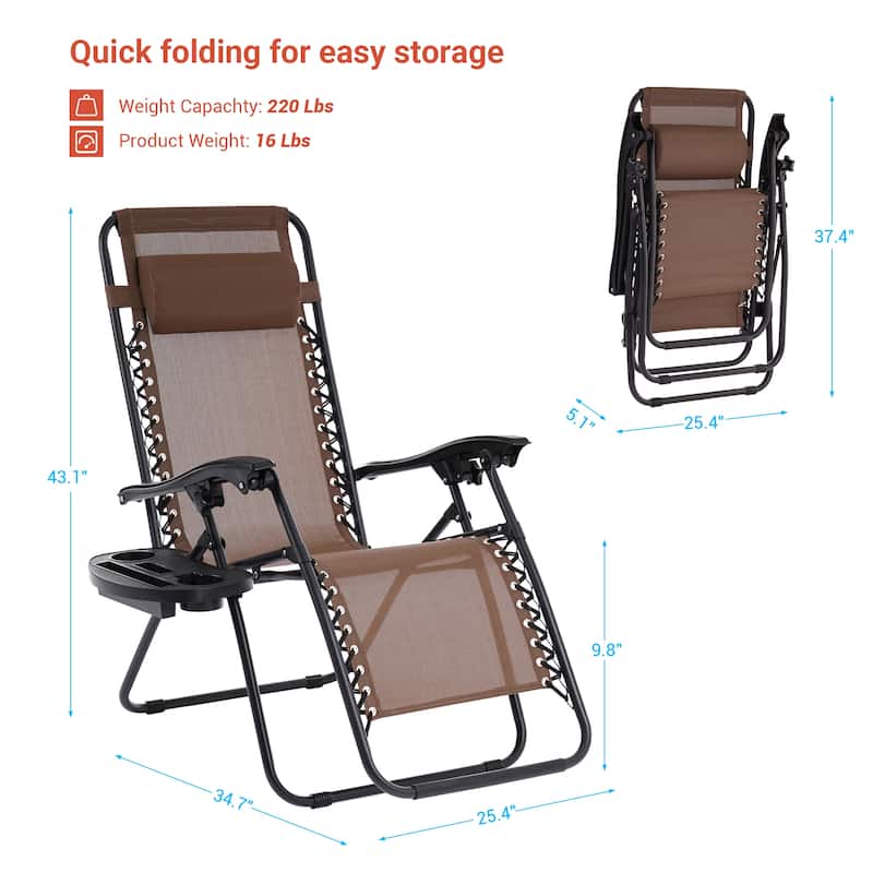 LIVOOSUN Zero Gravity Patio Chairs (Set of 2)