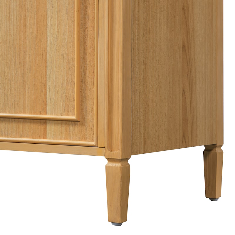 30" Bathroom Vanity with Ceramic Sink, Solid Pine Wood Frame Freestanding Vanity - 30inches