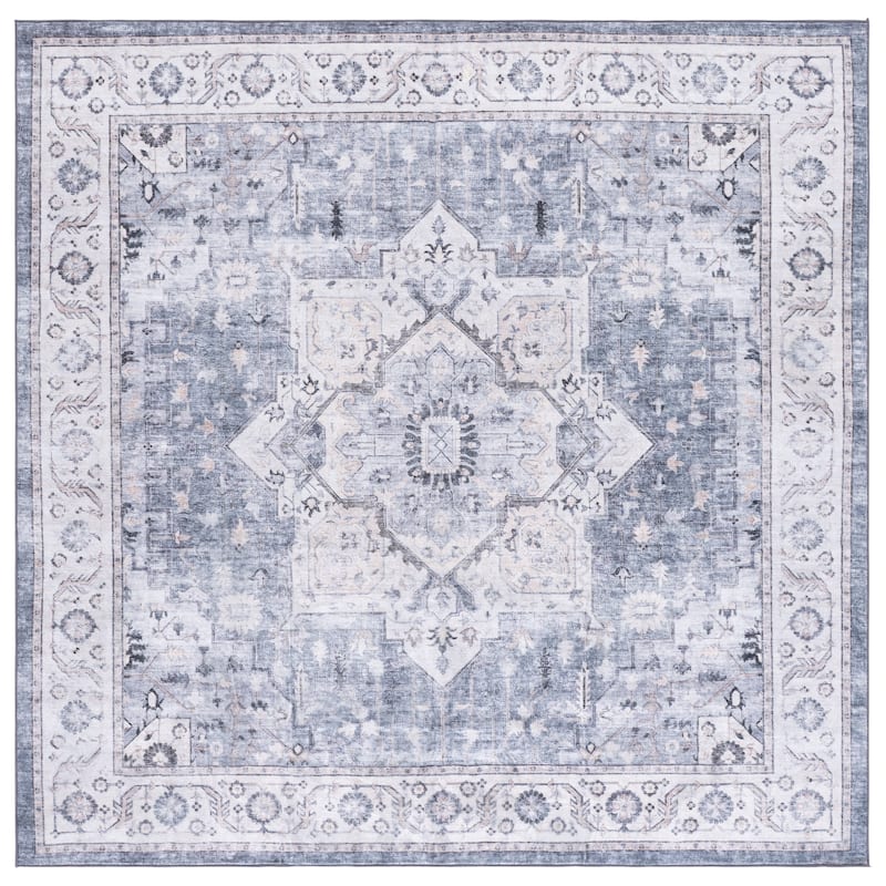 SAFAVIEH Arizona Renie Traditional Rug - 6' Square - Grey/Ivory