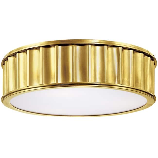 Hudson Valley Lighting Middlebury 2 Light 13" Wide Flush Mount Drum - Aged Brass