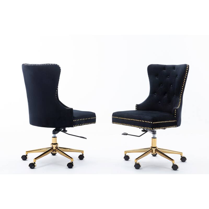 Best Quality Furniture Tufted Adjustable Task Chair with Gold Base ...