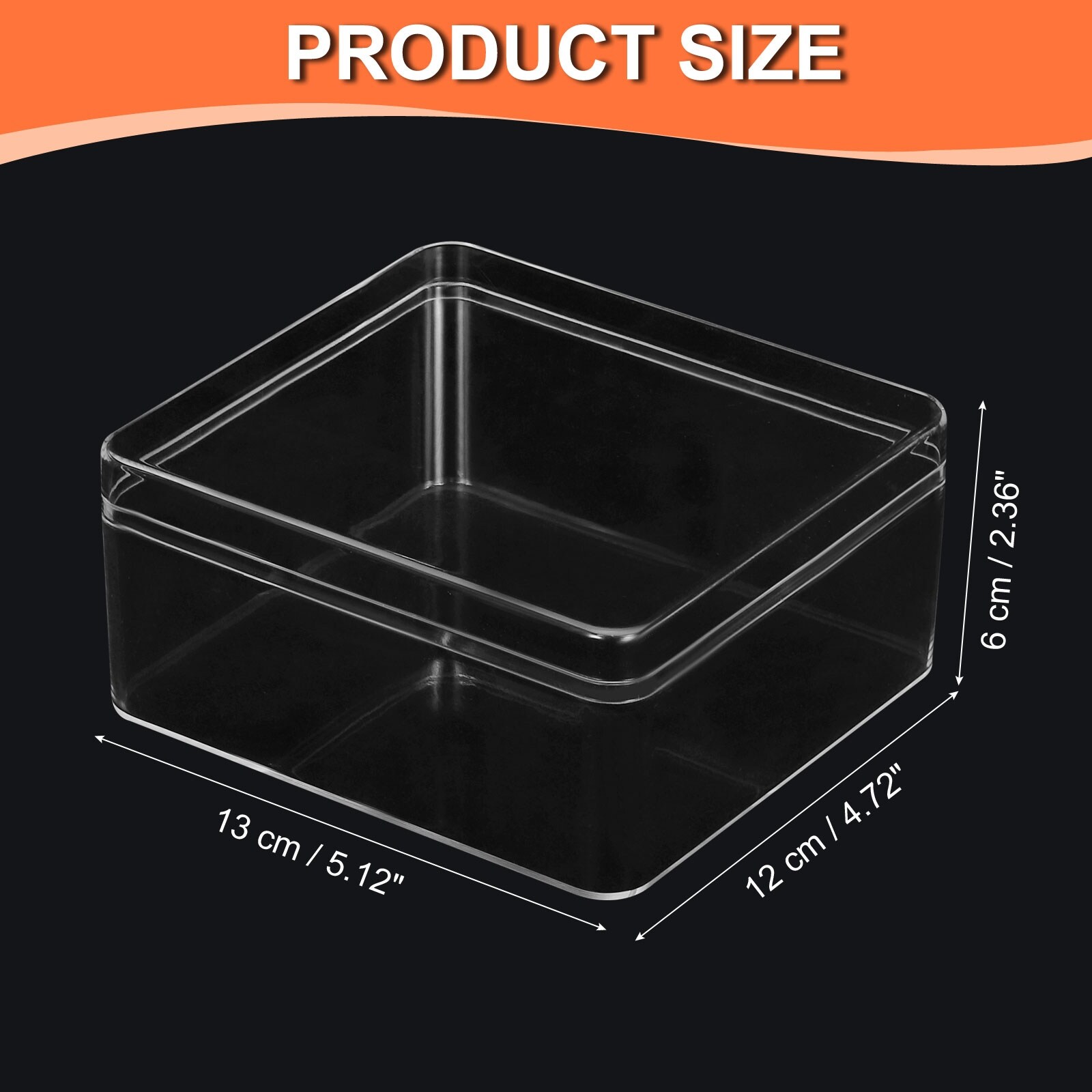 Acrylic Box with Lid, Clear Acrylic Display Boxes Plastic Square Cube Containers Storage Organizer