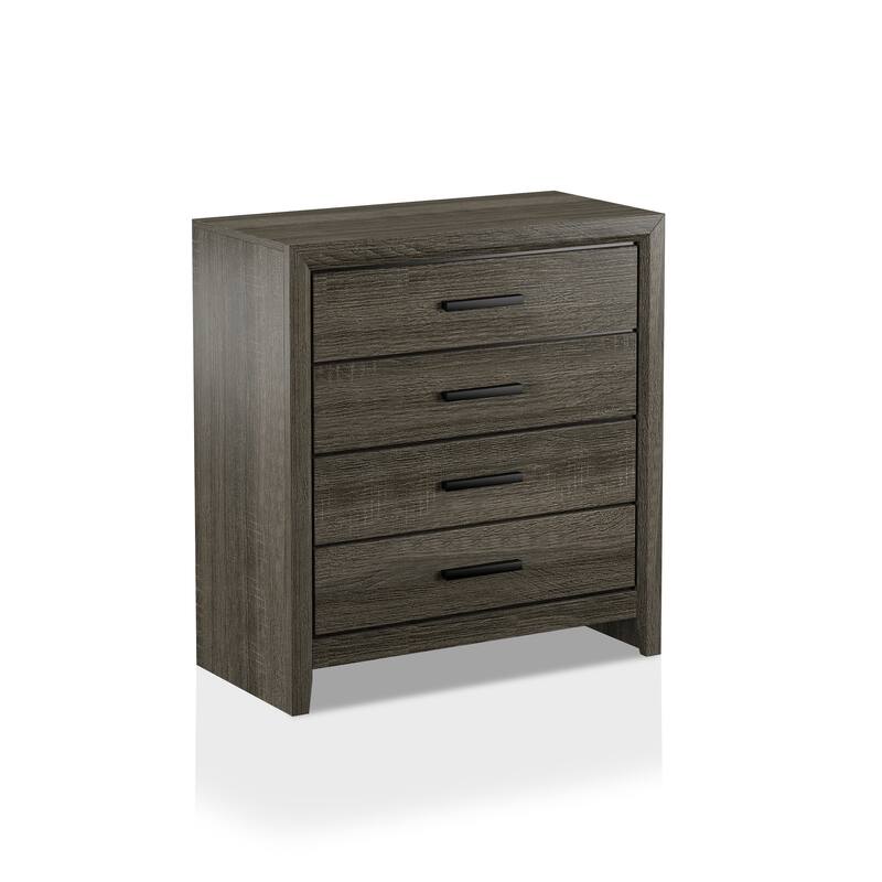 Aury Transitional Grey Solid Wood 4-Drawer Chest by Furniture of America