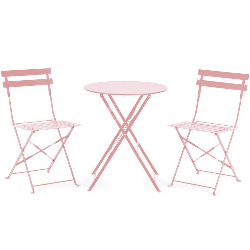 Outdoor 3-Piece Bistro Set, Foldable Patio Dining Sets, Rust-Resistant, Lightweight, Easy to Clean, for Balcony, Garden, Pool