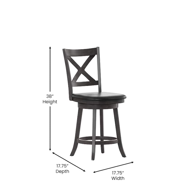 Commercial Wooden Swivel Upholstered Counter Stool