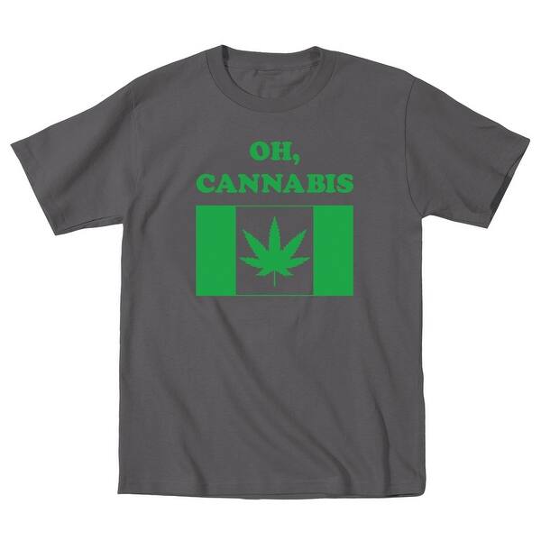 Shop Oh Cannabis Canada Flag Cool Trendy Mens T Shirt Free