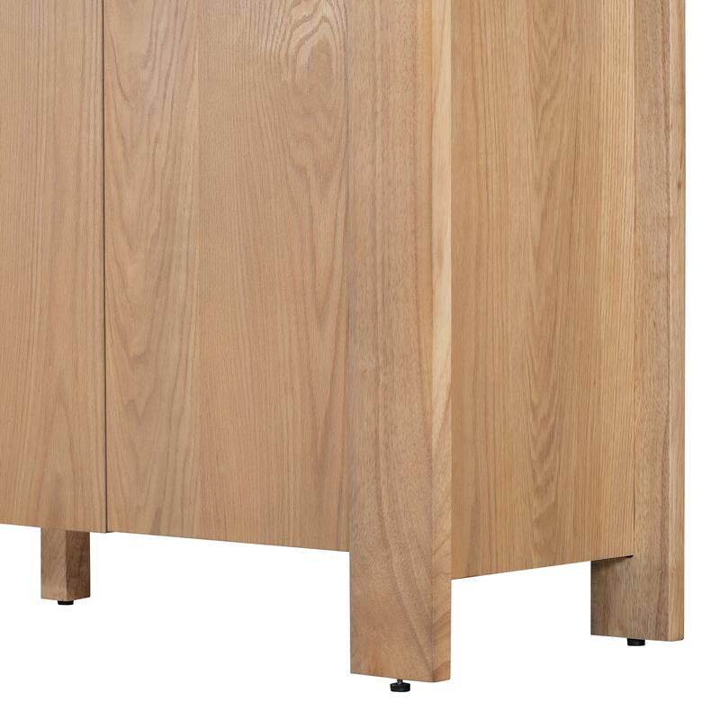 Retro 4-Door Sideboard with Distressed and Adjustable Shelves