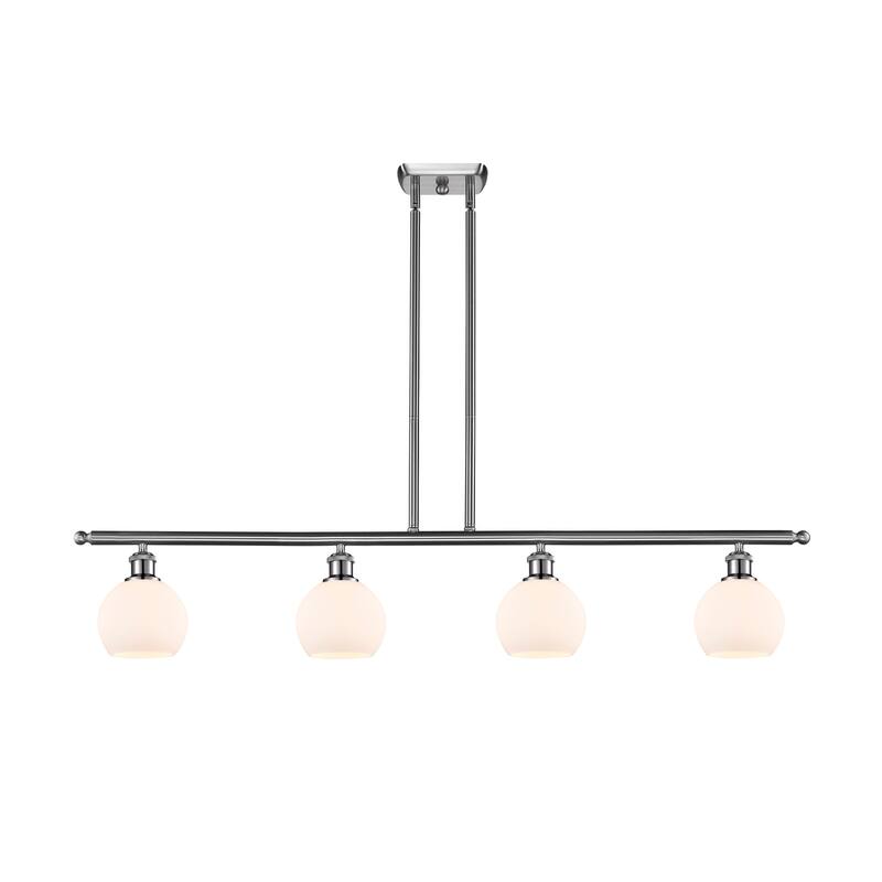 Innovations Lighting 516-4I-9-48 Athens Linear Athens 4 Light 48" Wide - Brushed Satin Nickel / Matte White