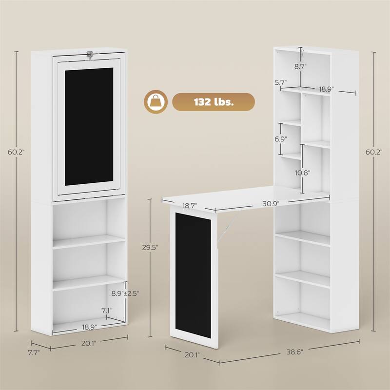 Fold-out Convertible Wall Mount Computer Office Desk