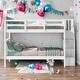 preview thumbnail 13 of 38, Full-over-Full Bunk Bed with Stairway, Storage and Guard Rail White