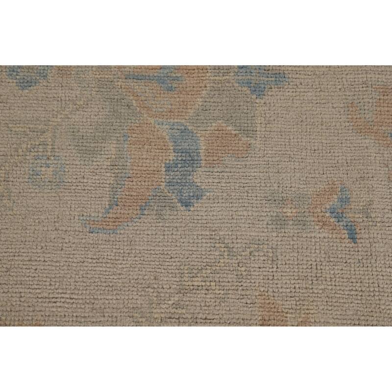 Hand Knotted Oriental 100% Wool Carpet Transitional All-Over Beige & Ivories Oushak Area Rug - 10' 0'' X 7' 8''