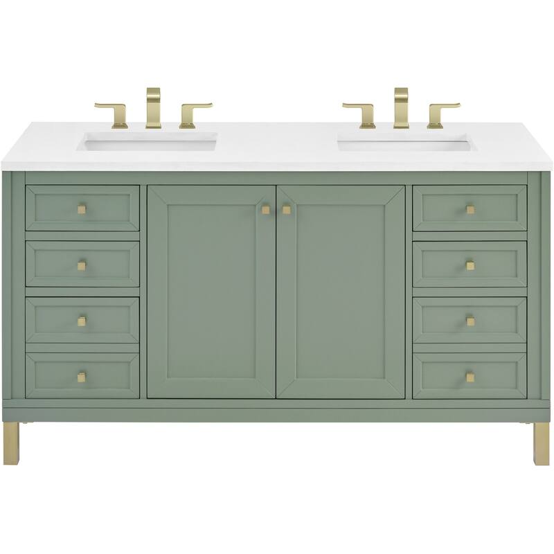 James Martin Vanities 503-V60D-3WZ Chicago 60" Free Standing Double - Smokey Celadon