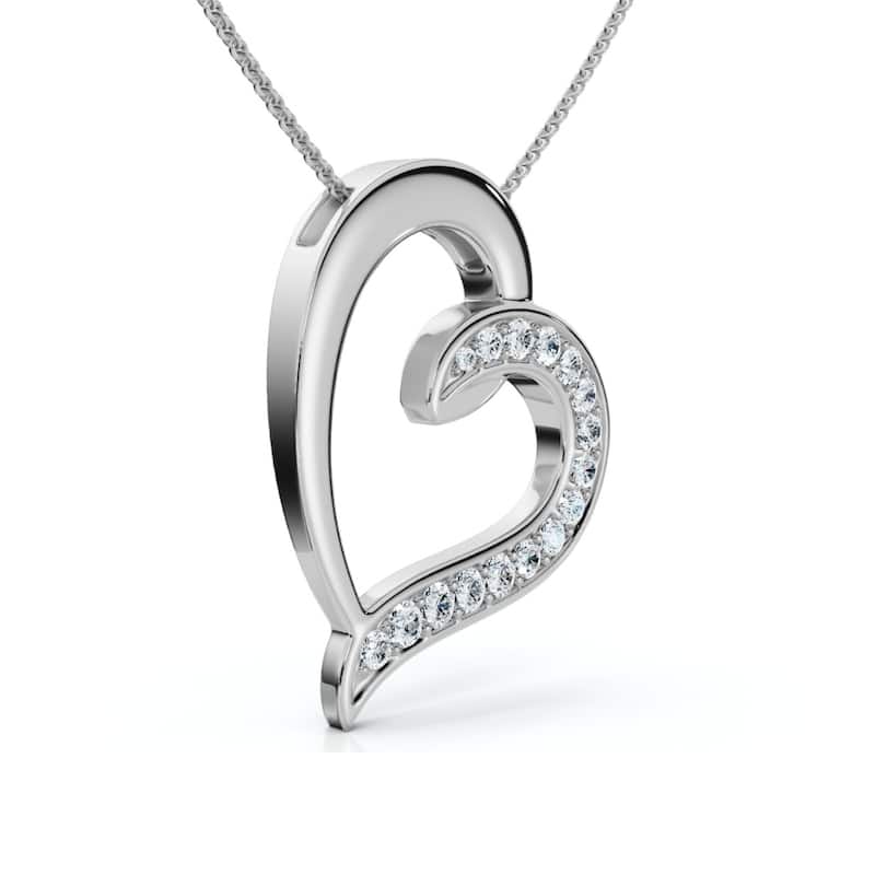 1/2ct Diamond Heart Pendant Gold 18" Necklace Lab Grown