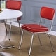 preview thumbnail 3 of 5, Retro Style Red Leatherette and Chrome Base Dining Chairs (Set of 2)