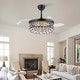 preview thumbnail 23 of 43, Kviflon 48'' Crystal Ceiling Fan with Lights and Remote 6 Speed, 3 Light Change Retractable Blades Chandelier Ceiling Fan