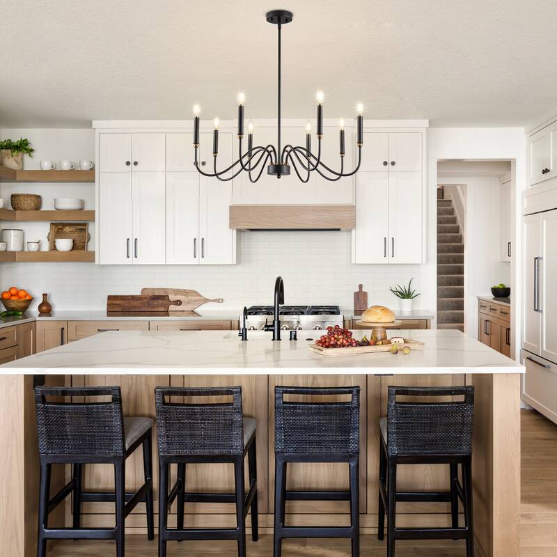 Black Chandelier Light Fixture Farmhouse Candle Chandelier Candlestick Chandelier Traditional Chandelier - 8-Light