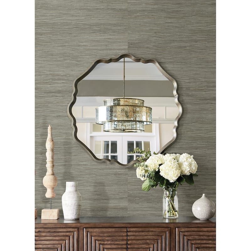 A-Street Prints Shandong Sea Green Green Grasscloth Wallpaper