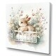 preview thumbnail 2 of 5, Designart 'Baby Bunny In Crib With Flowers I' Animals Canvas Wall Art