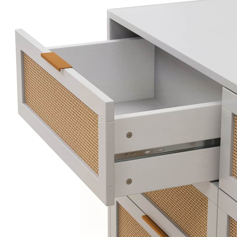 6-Drawers Rattan Storage Cabinet