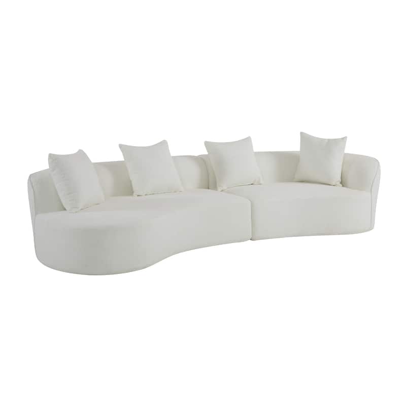 Christopher Knight Home - Linda Fabric Curved Sectional Sofa