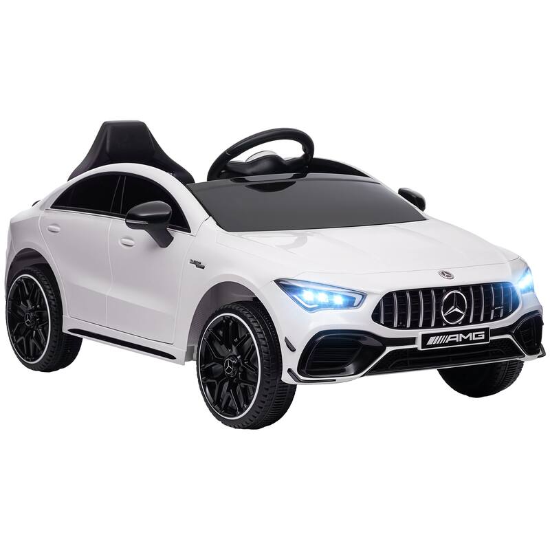 12V Mercedes-Benz AMG CLA 45 Electric Ride-On Car for Kids with Parental Remote Control, Aux Wheels, Horn and LED Lights
