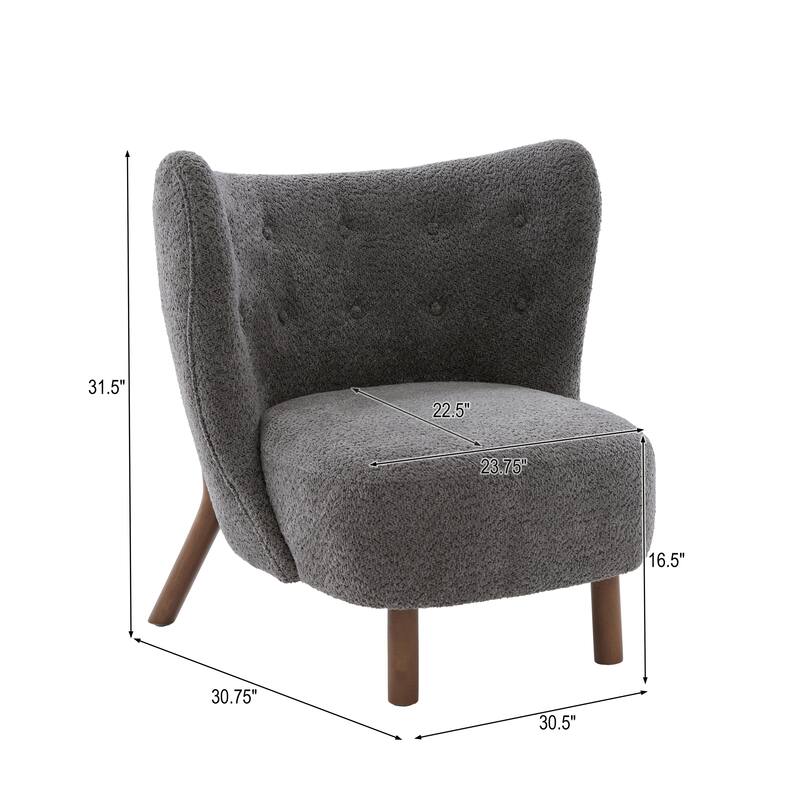 Scott Living - Aurora Modern Upholstered Accent Chair with High-Resilience Seat Cushion, Sculptural Backrest & Solid Wood Legs