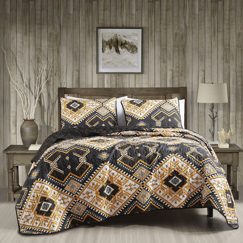 Evana Luxury 3 Piece Reversible Bedspread