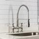 preview thumbnail 20 of 29, Kingston Brass Essex Double-Handle Wall-Mount Pre-Rinse Bridge Kitchen Faucet