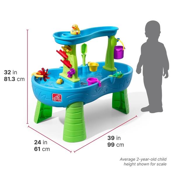 Rain Showers Splash Pond Toddler Water Table, 13 Piece Toy Accessories