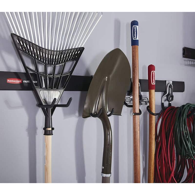 Rubbermaid FastTrack Wall S Hook 2 Handle Tool Storage Organizer Rack (4 Pack) - 1.19