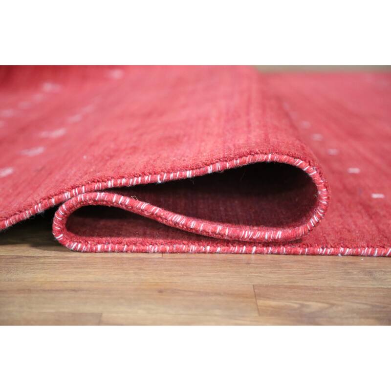 Hand Knotted Oriental 100% Wool Carpet Tribal Tribal Red Gabbeh Area Rug - 11' 3'' X 8' 3''