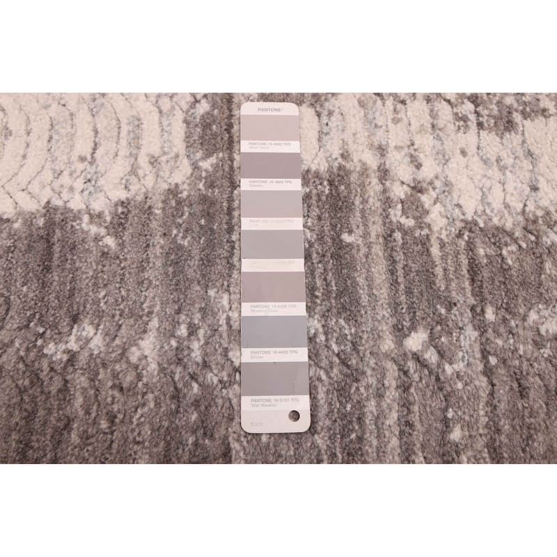 ECARPETGALLERY Hand Loomed Elysian Dark Grey Wool Rug - 2'6 x 13'9