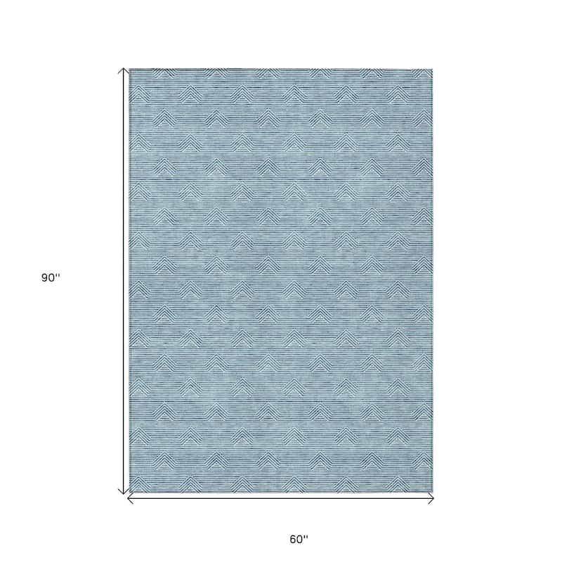 HomeRoots Geometric Transitional Rectangle Outdoor Rug