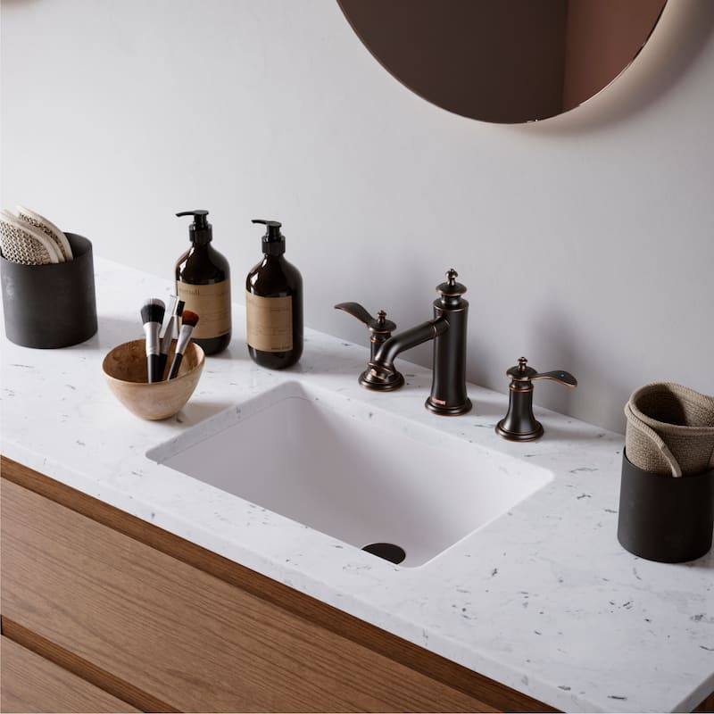 Karran Vineyard KBF474 2-Handle Three Hole Widespread Bathroom Faucet with Matching Pop-up Drain