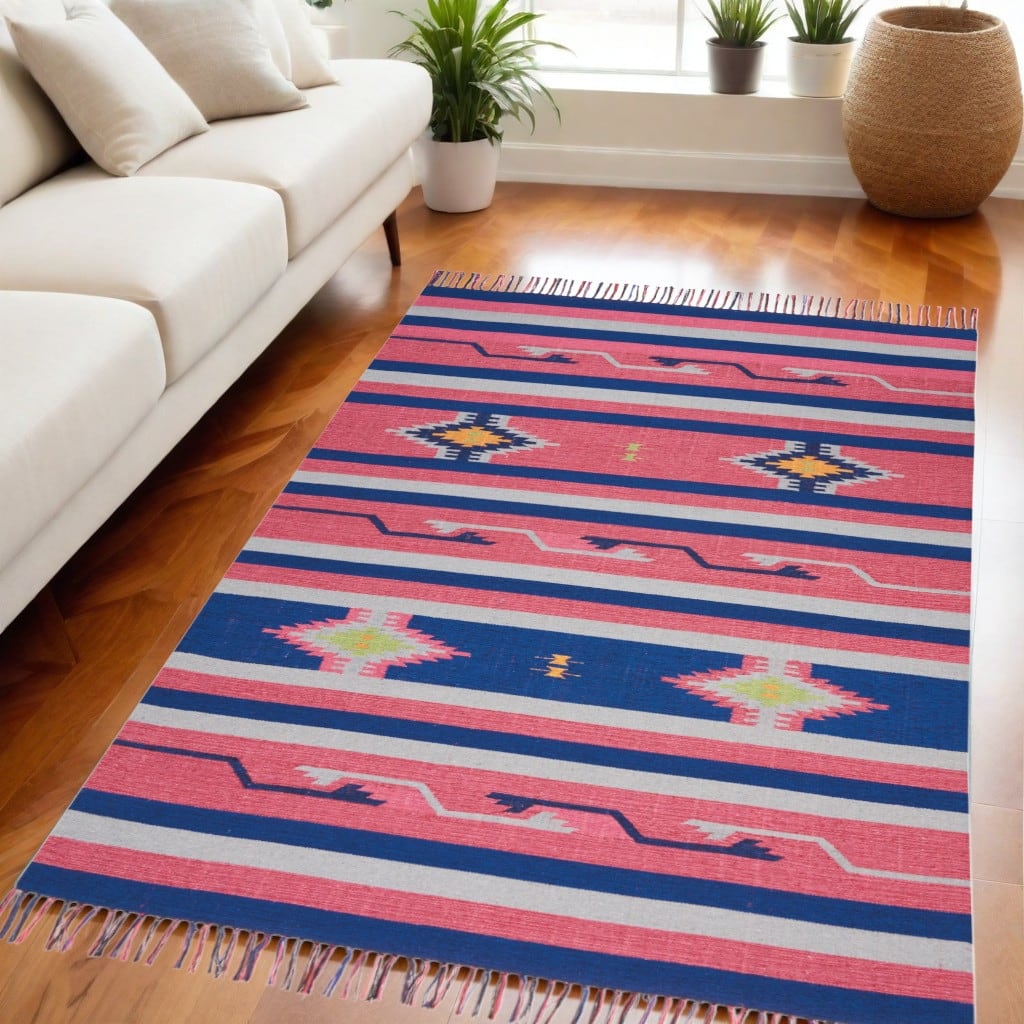 Fukup Southwestern Woven Low Pile with Fringe Area Rug By HomeRoots - 84' X '60' X '0.25