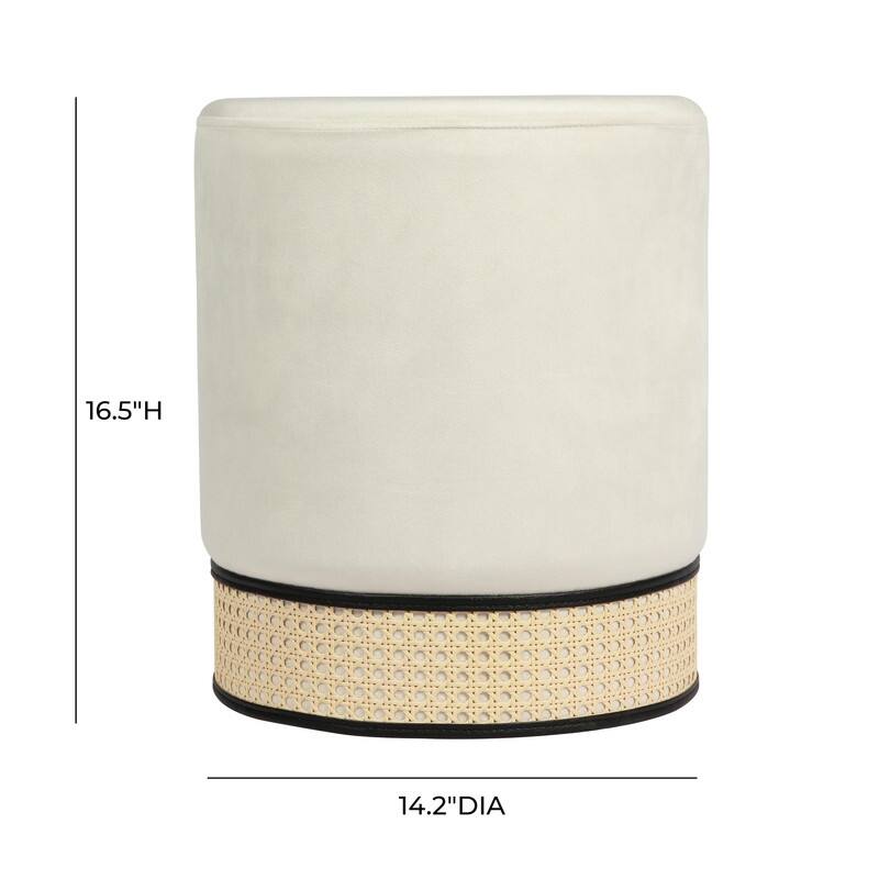 Ivy Velvet Ottoman