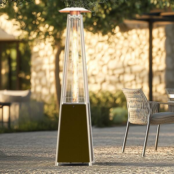 Glass Tube Pyramid Outdoor Gas Patio Heater With Flame Fire Tube