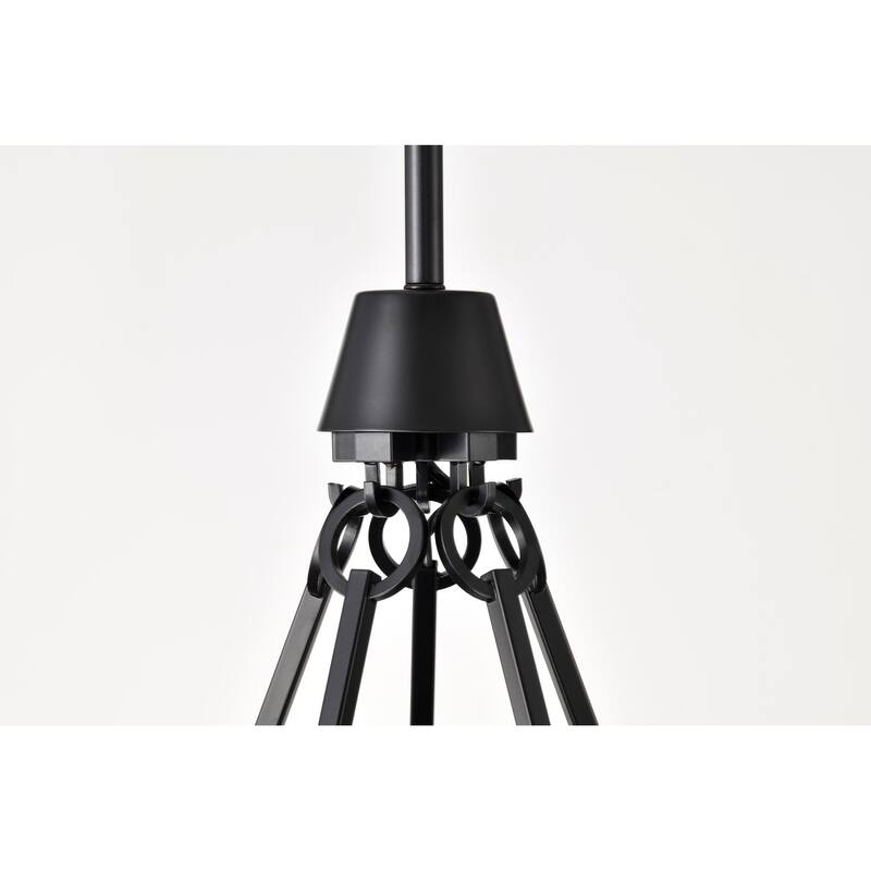 Valentine 5 Light Chandelier Black Finish Hammered Glass