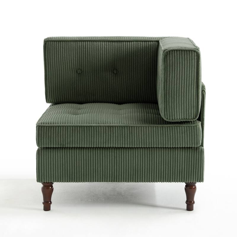 Modern Corduroy Corner Armchair Armless Chair sofa