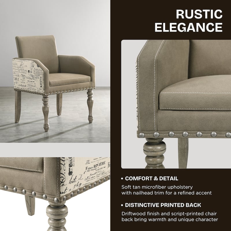 Roundhill Furniture Birmingham 9-piece Dining Set, Driftwood Finish Extendable Table with Nailhead Chairs Dining Set